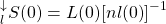 \displaystyle _{l}^{\downarrow }S(0)=L(0){{\left[ {nl(0)} \right]}^{{-1}}}