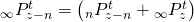 {}_\infty P_{z - n}^t = \left( {{}_nP_{z - n}^t + {}_\infty P_z^t} \right)