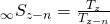 {}_\infty {S_{z - n}} = {{{T_z}} \over {{T_{z - n}}}}