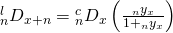 {}_n^l{D_{x + n}} = {}_n^c{D_x}\left( {{{{}_n{y_x}} \over {1 + {}_n{y_x}}}} \right)