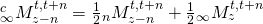 {}_\infty ^cM_{z - n}^{t,t + n} = {1 \over 2}{}_nM_{z - n}^{t,t + n} + {1 \over 2}{}_\infty M_z^{t,t + n}
