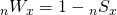 {}_n{W_x} = 1 - {}_n{S_x}