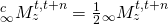 {}_\infty ^cM_z^{t,t + n} = {1 \over 2}{}_\infty M_z^{t,t + n}