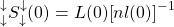 \displaystyle _{\downarrow }^{\downarrow }S_{\downarrow }^{\downarrow }(0)=L(0){{\left[ {nl(0)} \right]}^{{-1}}}