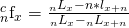 {}_n^c{{\rm{f}}_x} = {{{}_n{L_x} - n*{l_{x + n}}} \over {{}_n{L_x} - {}_n{L_{x + n}}}}