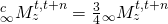 {}_\infty ^cM_z^{t,t + n} = {3 \over 4}{}_\infty M_z^{t,t + n}