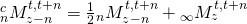 {}_n^cM_{z - n}^{t,t + n} = {1 \over 2}{}_nM_{z - n}^{t,t + n} + {}_\infty M_z^{t,t + n}